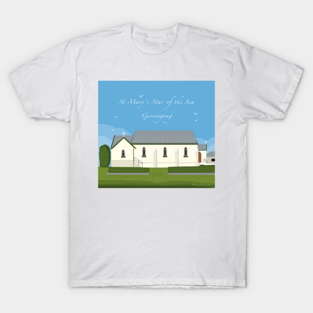 St Mary's Star of the Sea Church Gerringong T-Shirt by Donnahuntriss